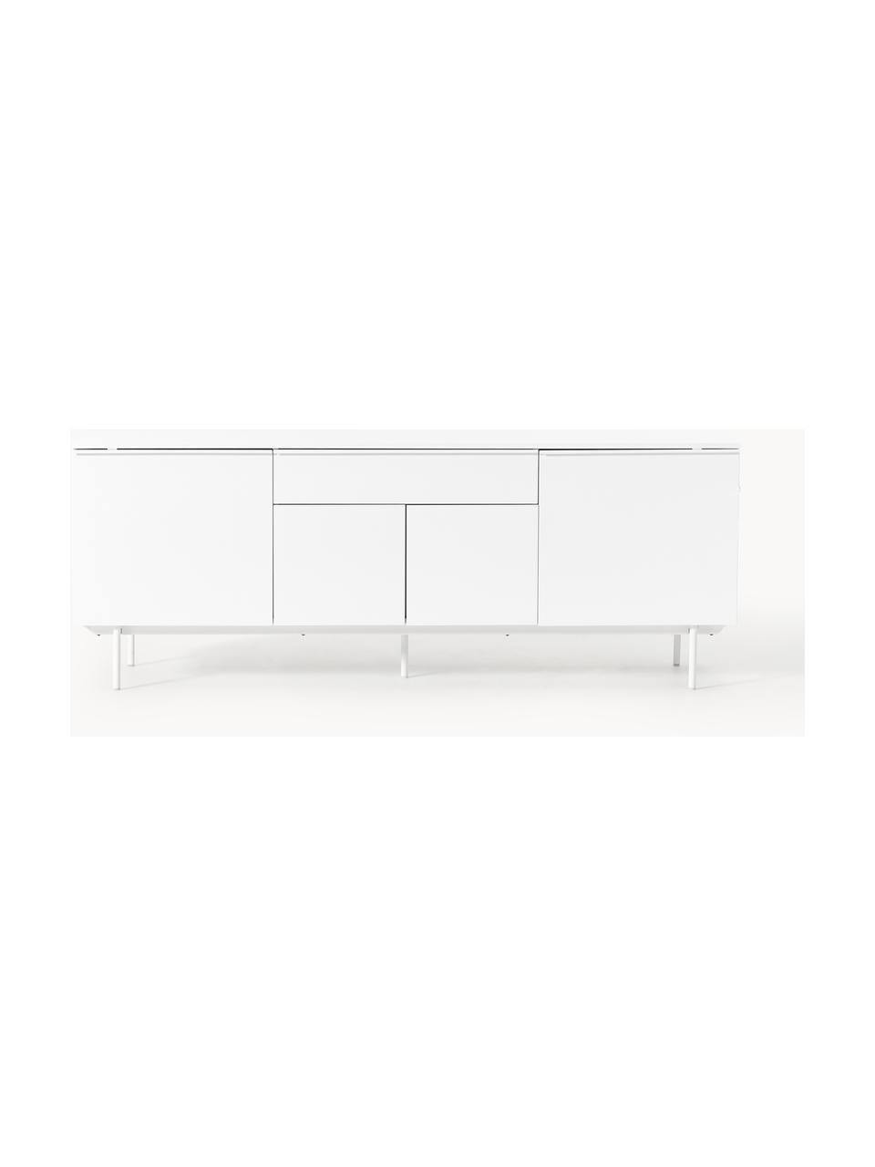 Enfilade en bois Elona, Blanc, larg. 200 x haut. 75 cm