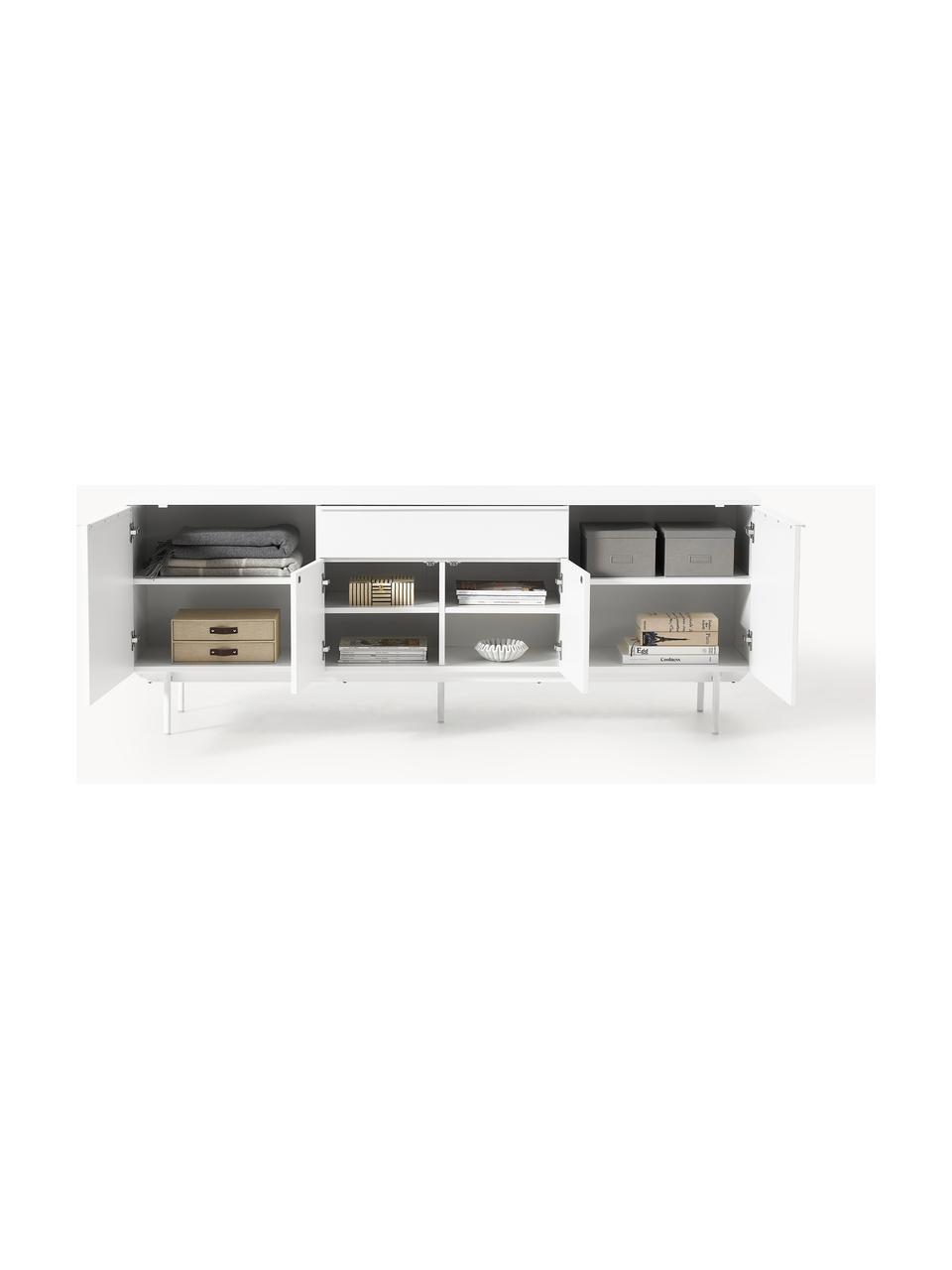 Holz-Sideboard Elona, Korpus: Mitteldichte Holzfaserpla, Weiss, B 200 x H 75 cm