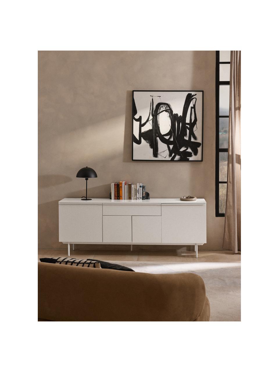 Enfilade en bois Elona, Blanc, larg. 200 x haut. 75 cm