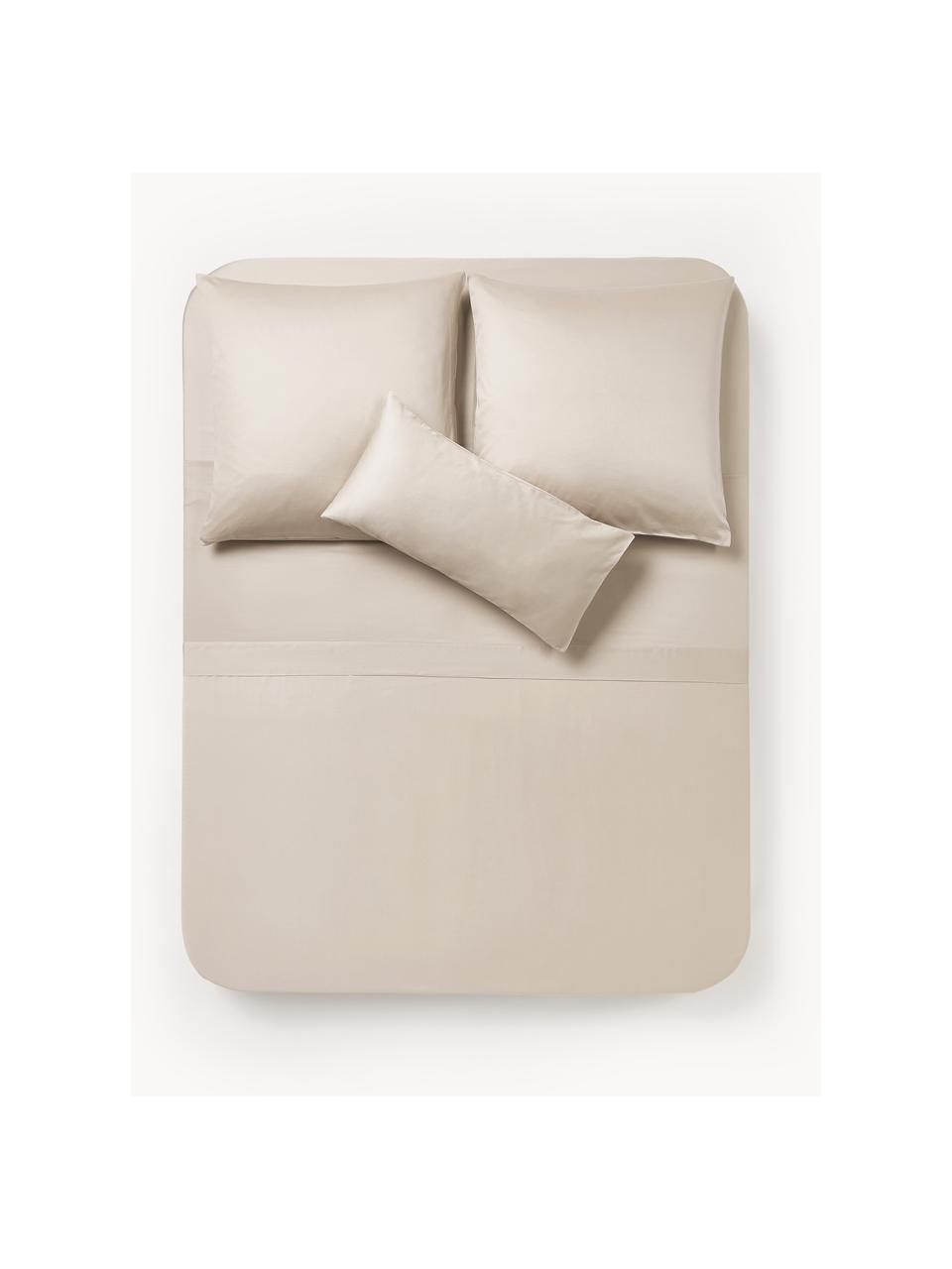 Baumwollsatin-Bettlaken Comfort, Webart: Satin Fadendichte 250 TC,, Hellbeige, B 240 x L 280 cm