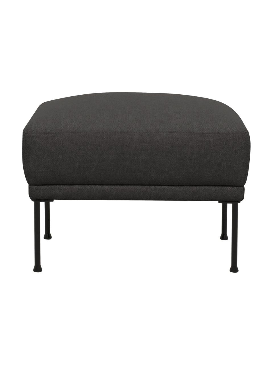Pouf Fluente, Tissu anthracite, larg. 62 x prof. 50 cm