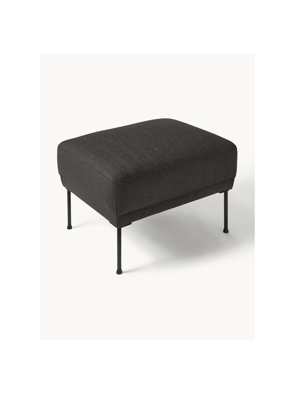 Pouf Fluente, Tissu anthracite, larg. 62 x prof. 50 cm