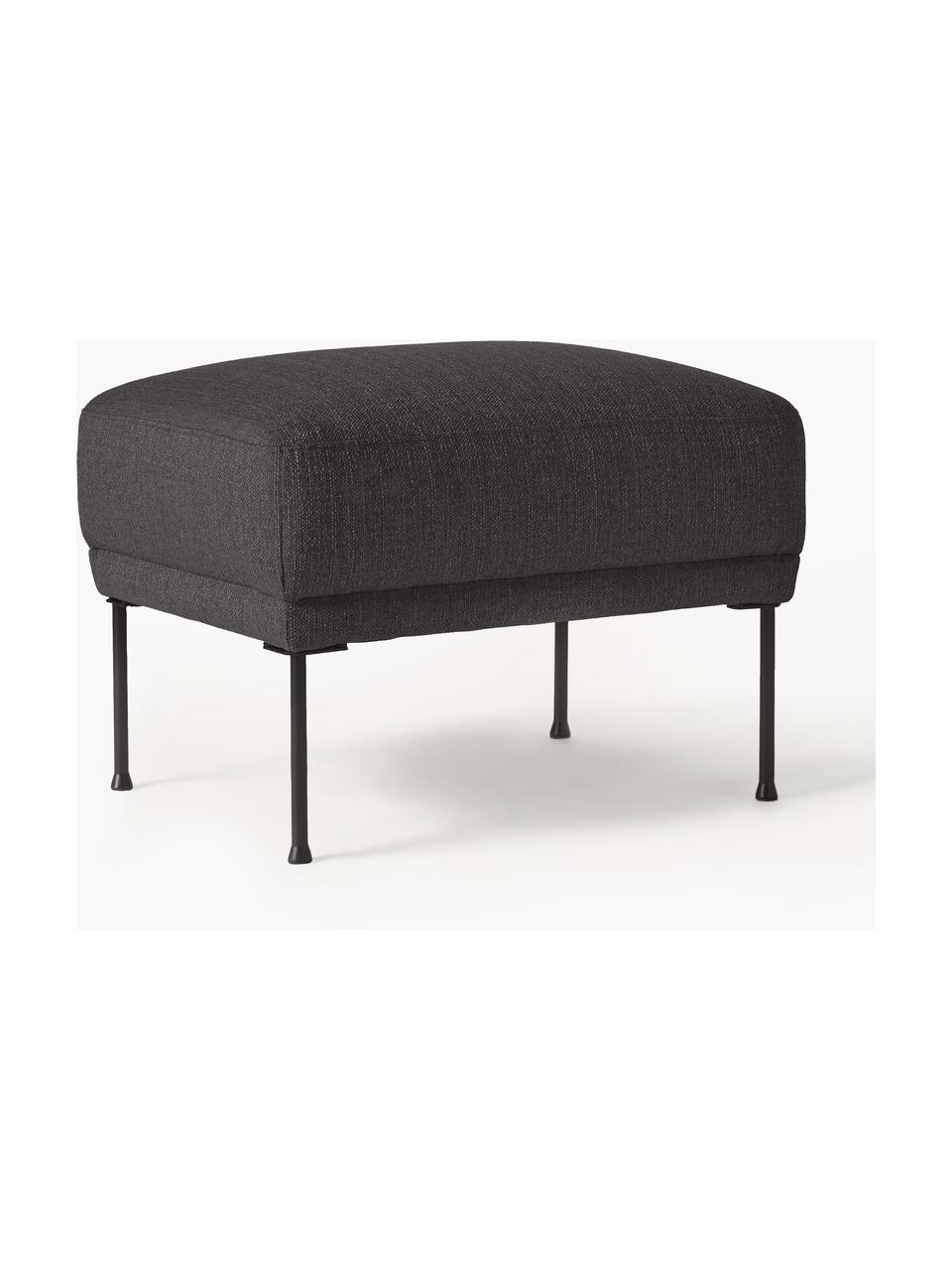 Pouf Fluente, Tissu anthracite, larg. 62 x prof. 50 cm