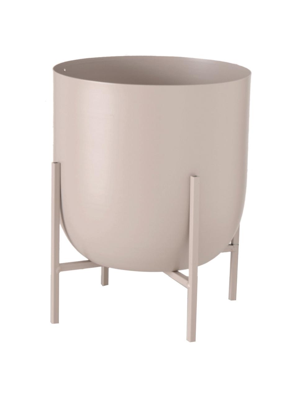 Set de maceteros de metal Kilana, 2 uds., Metal recubierto, Beige, Set de diferentes tamaños