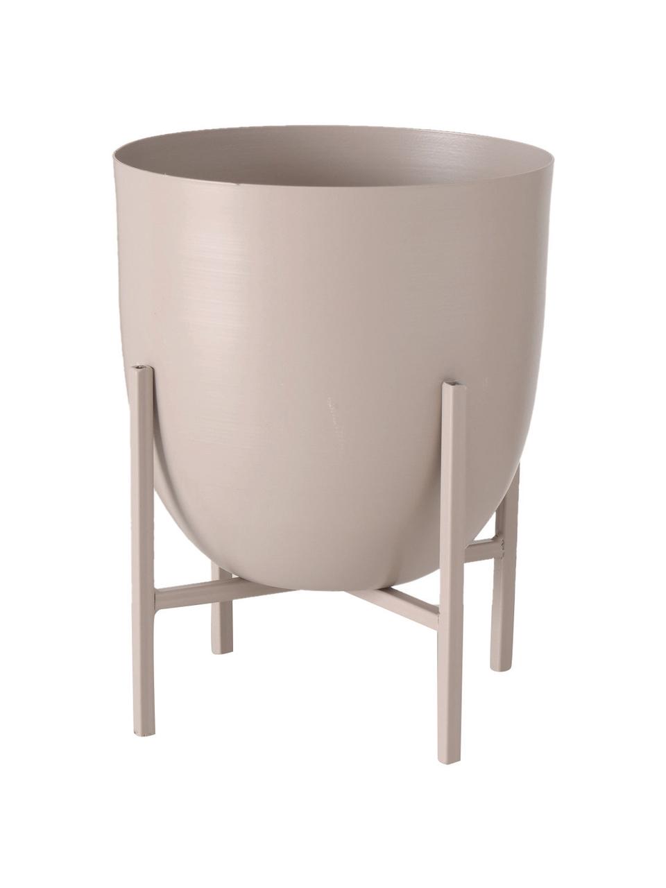 Set 2 portavasi da terra Kilana, Metallo rivestito, Beige, Set in varie misure
