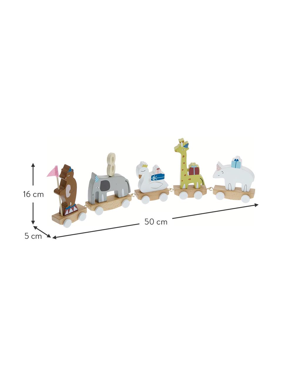 Geburtstagsdekoration Happy Animals, Buchenholz, Mitteldichte Holzfaserplatte (MDF), Sperrholz, Lotusholz, Metall, Filz, Bunt, B 50 x H 16 cm