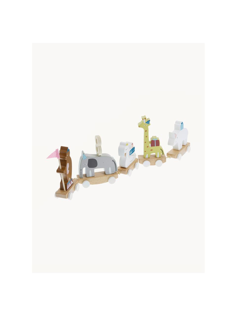 Verjaardag decoratie Happy Animals, Beukenhout MDF, multiplex, lotushout, metaal, vilt, Meerkleurig, B 50 x H 16 cm