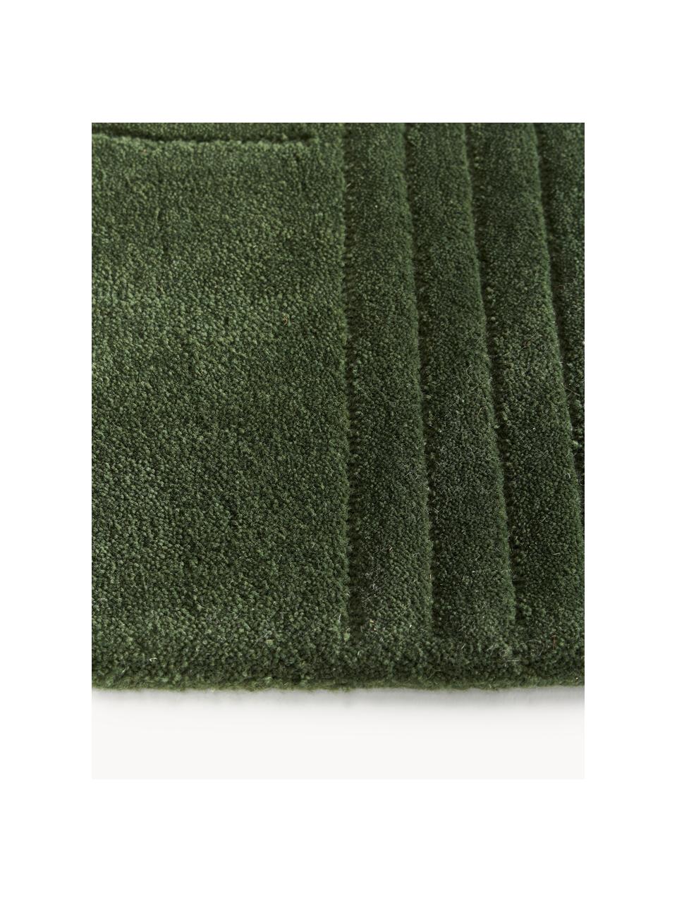 Tapis en laine tuftée main Mason, Vert foncé, larg. 80 x long. 150 cm (taille XS)