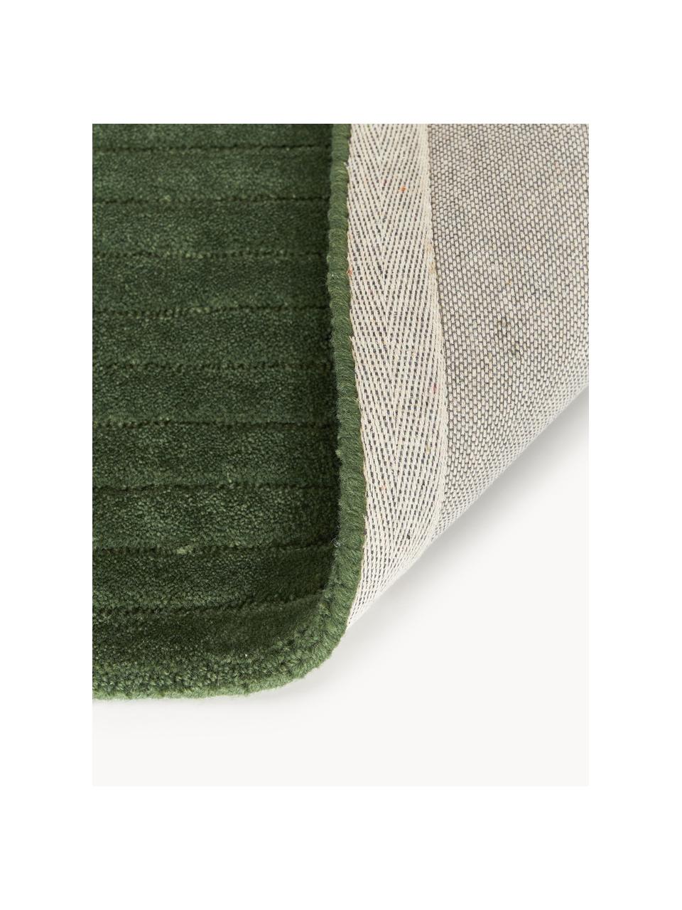 Tapis en laine tuftée main Mason, Vert foncé, larg. 80 x long. 150 cm (taille XS)