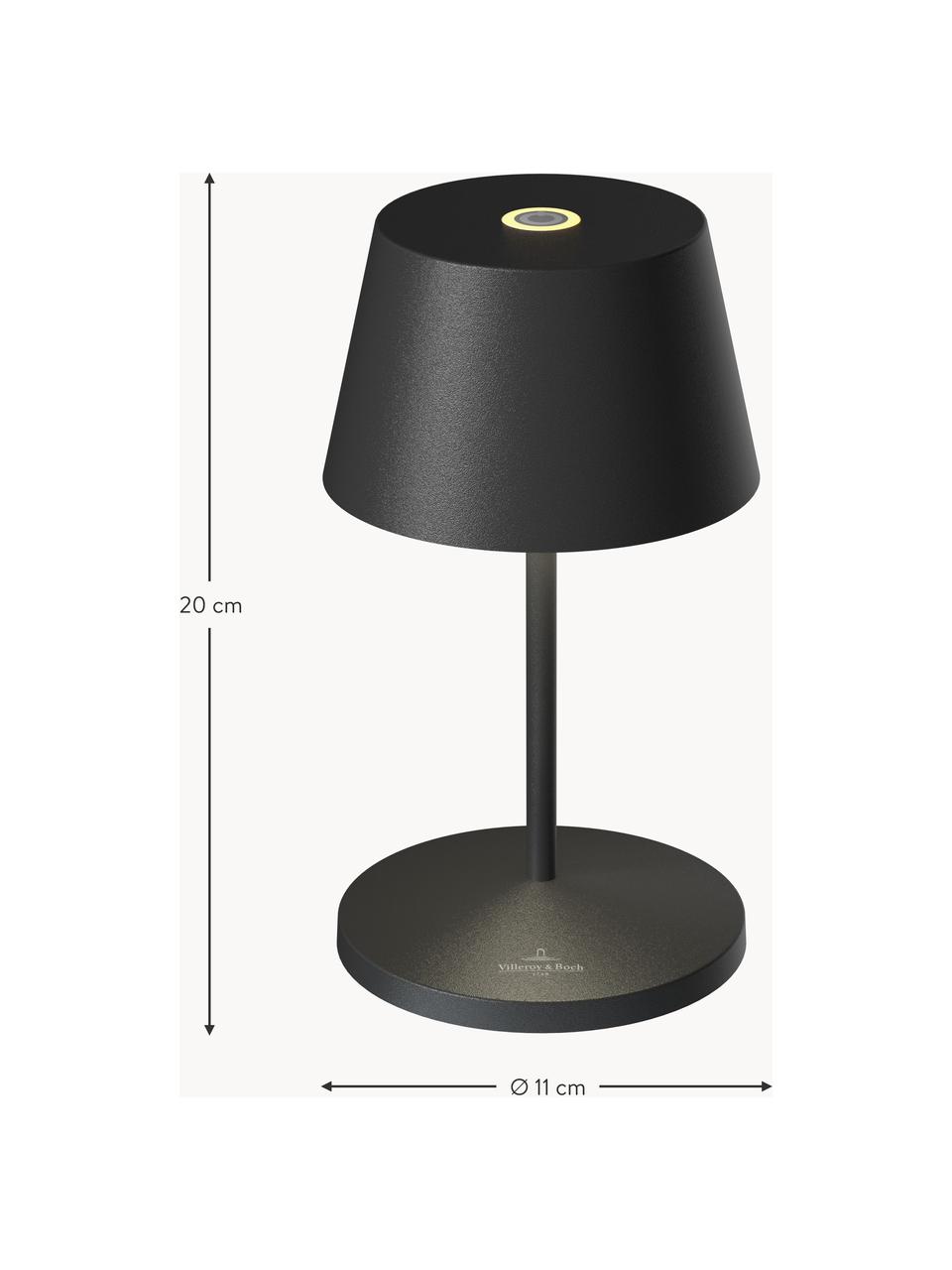 Lampada da esterno portatile a LED con luce regolabile Seoul, Lampada: alluminio rivestito, Nero opaco, Ø 11 x Alt. 20 cm