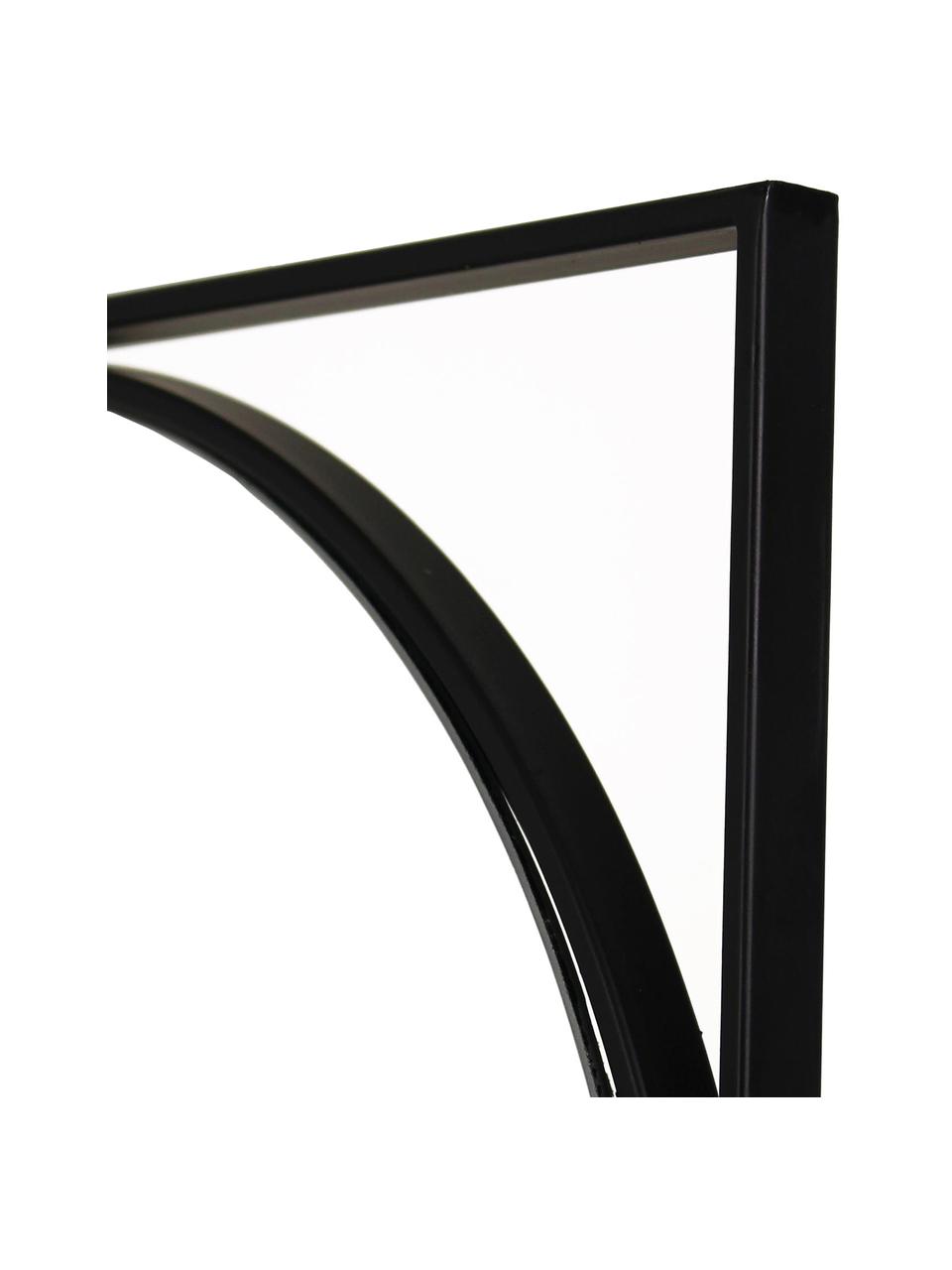 Owalne lustro ścienne z metalową ramą Azurite, Czarny, S 37 x W 117 cm