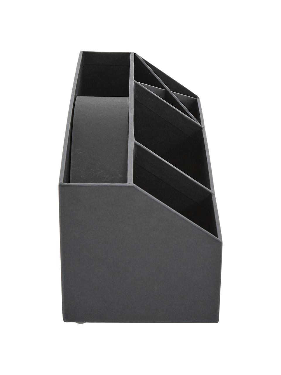 Bureau organizer Elisa, Massief, gelamineerd karton, Donkergrijs, B 33 x H 13 cm