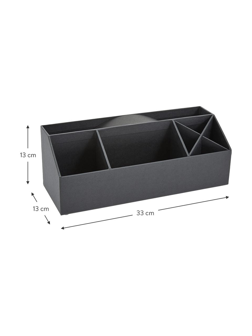 Büro-Organizer Elisa, Fester, laminierter Karton, Dunkelgrau, B 33 x H 13 cm