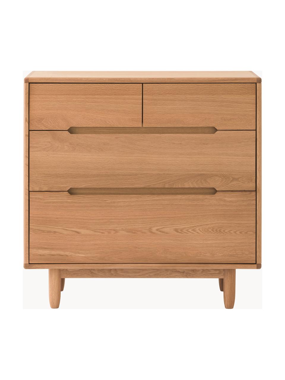 Holz-Wickelkommode Pure mit Schubladen, Eichenholz, Mitteldichte Holzfaserplatte (MDF), Eichenholz, B 87 x H 85 cm