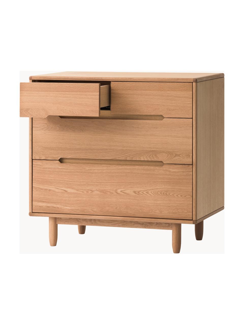 Holz-Wickelkommode Pure mit Schubladen, Eichenholz, Mitteldichte Holzfaserplatte (MDF), Eichenholz, B 87 x H 85 cm