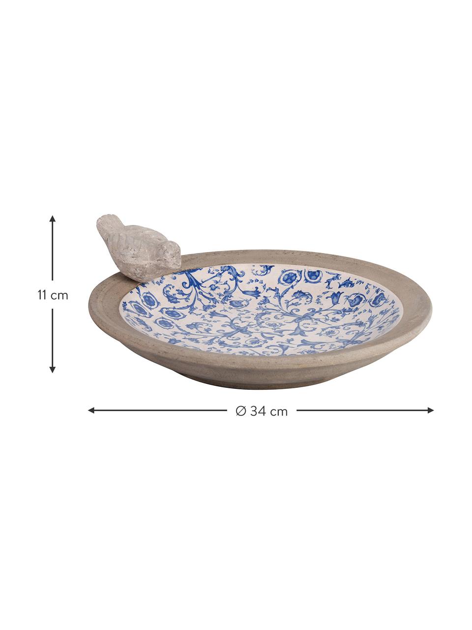 Vasca per uccelli Cerino, Ceramica, Blu, bianco, Ø 34 x Alt. 11 cm