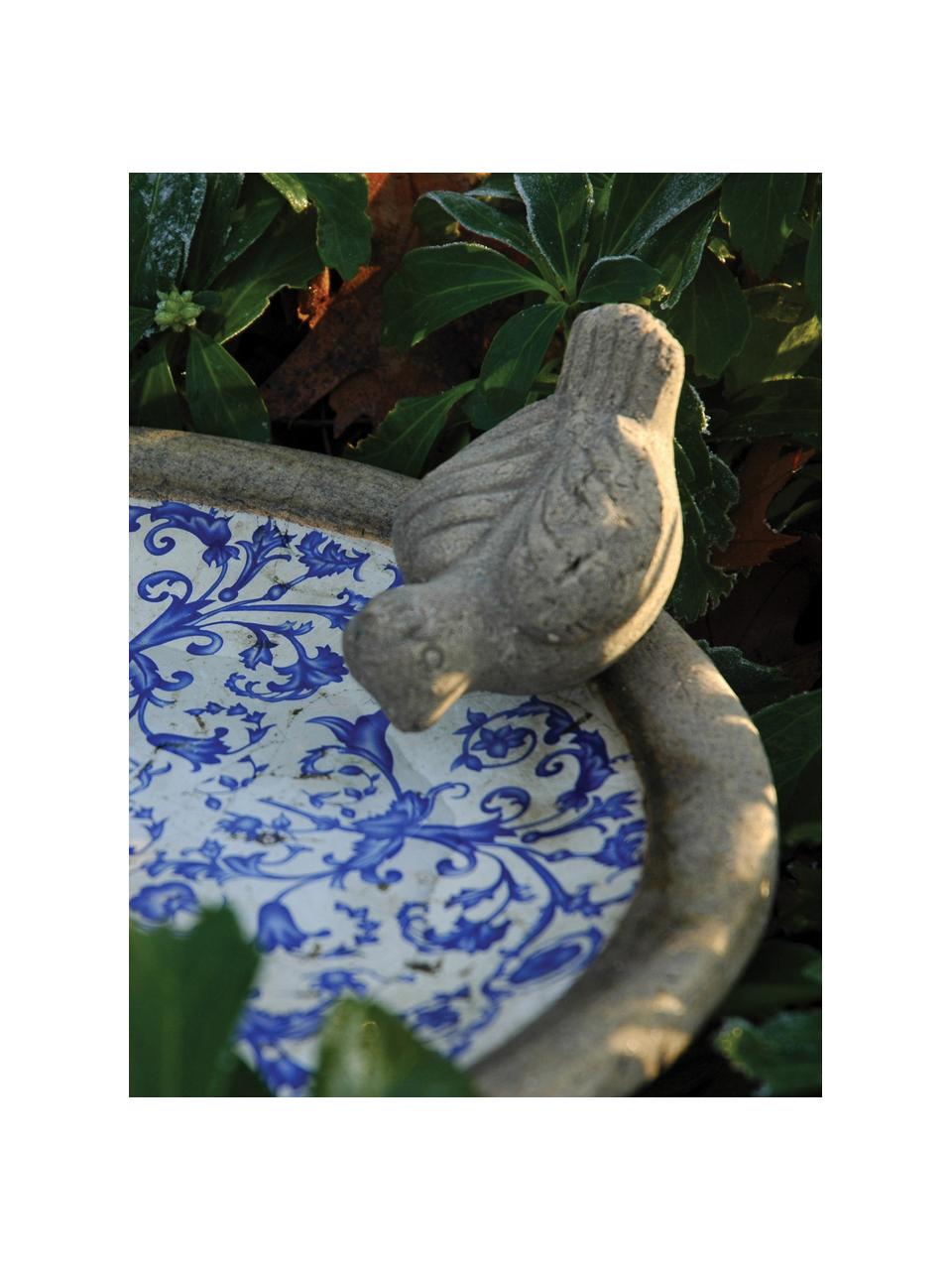 Vogelbad Cerino, Keramiek, Blauw, gebroken wit, beige, Ø 34 x H 11 cm