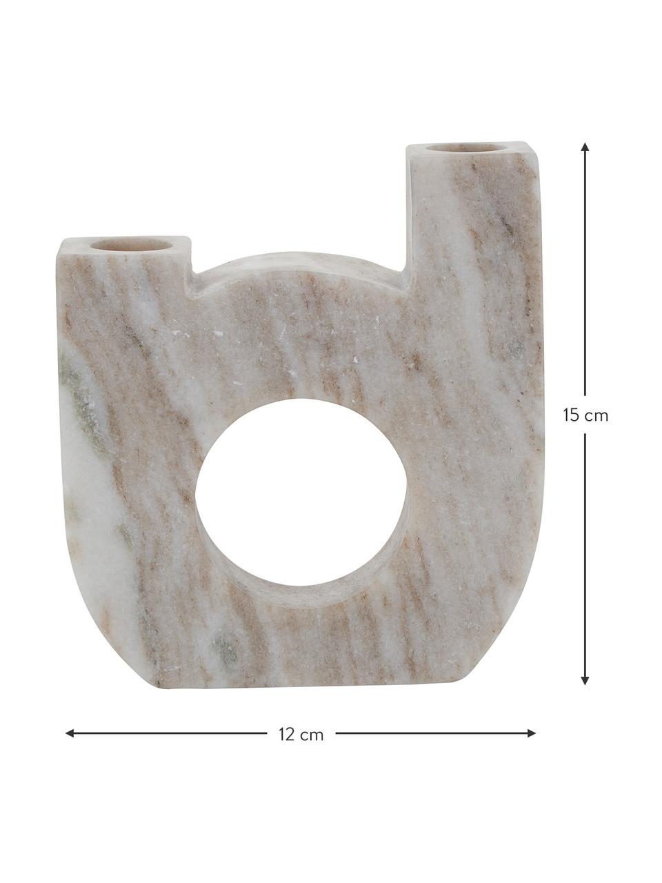 Candelabro de mármol Arch Double, Mármol, Beige, negro, An 12 x Al 15 cm