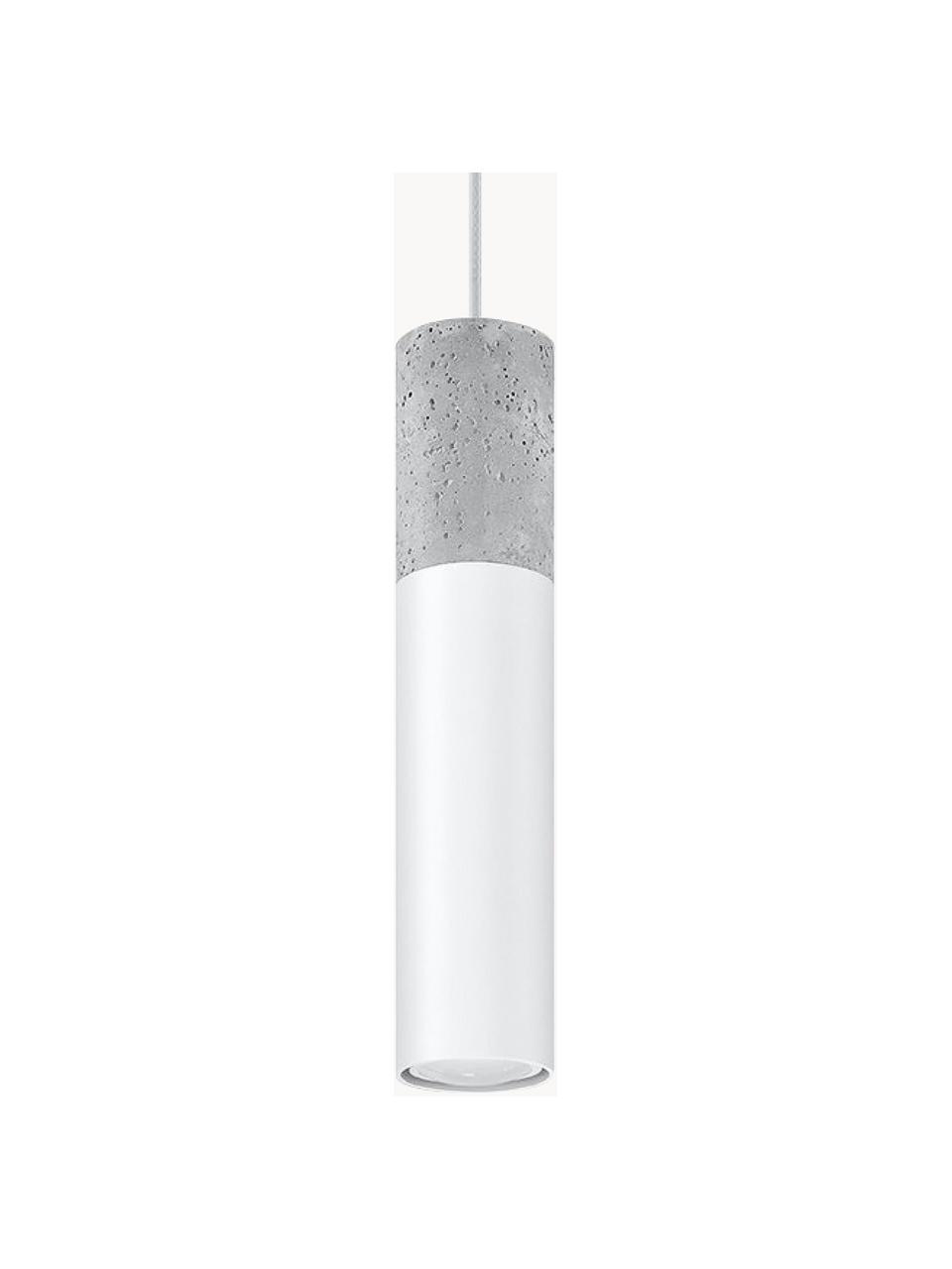 Malé závěsné svítidlo z betonu Edo, Šedá, bílá, Ø 6 cm, V 30 cm