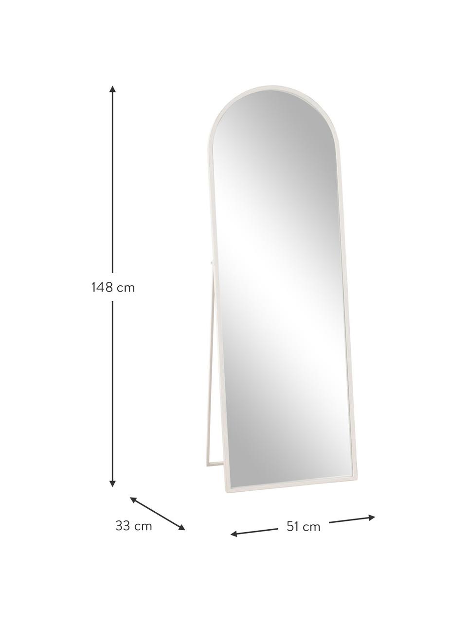 Specchio da terra Espelho, Cornice: metallo, rivestito, Bianco, Larg. 51 x Alt. 148 cm