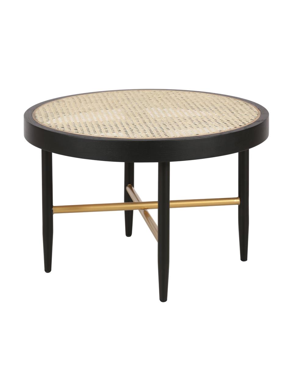 Table basse cannage Exalt, Noir, beige, Ø 60 cm x haut. 39 cm