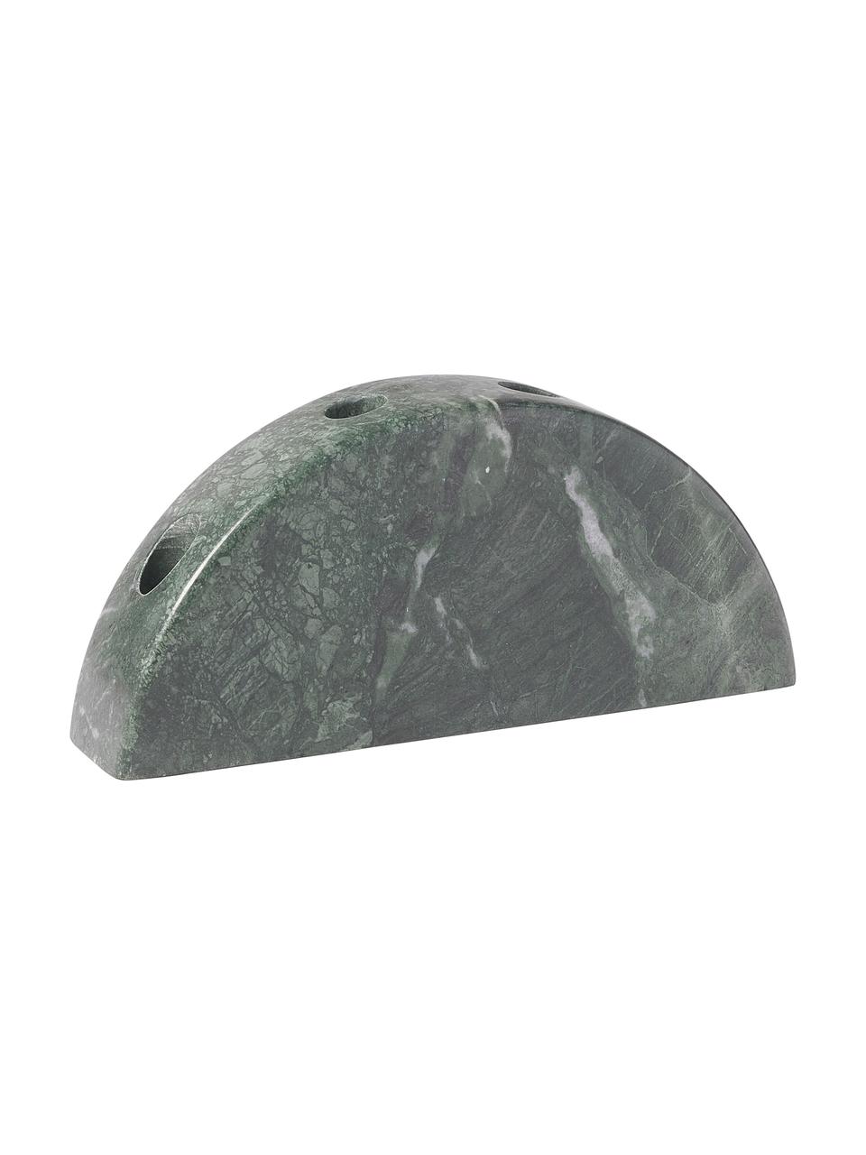 Marmor-Kerzenhalter Como, Marmor, Grün, marmoriert, B 28 x H 12 cm