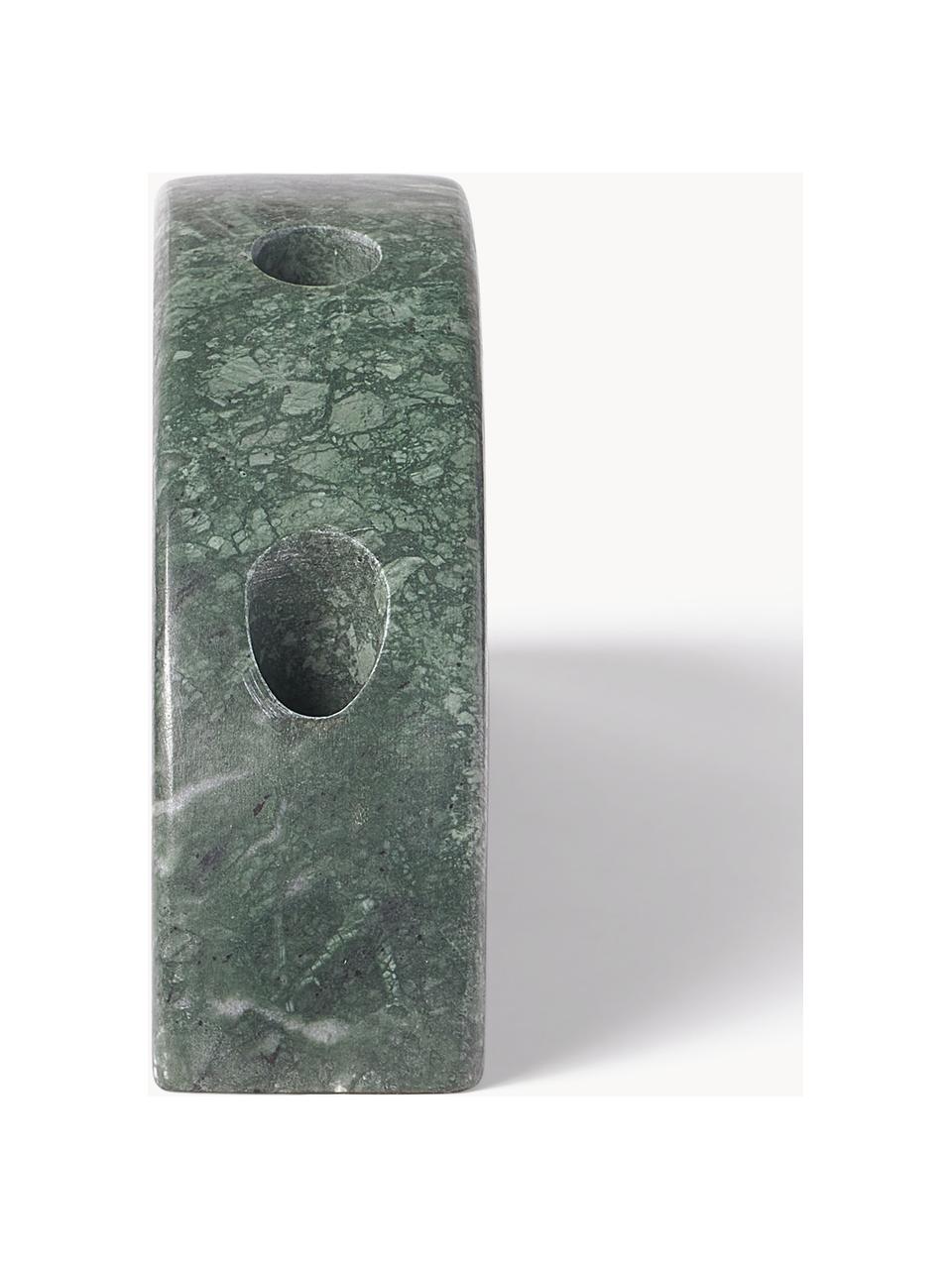 Marmor-Kerzenhalter Como, Marmor, Grün, marmoriert, B 28 x H 12 cm
