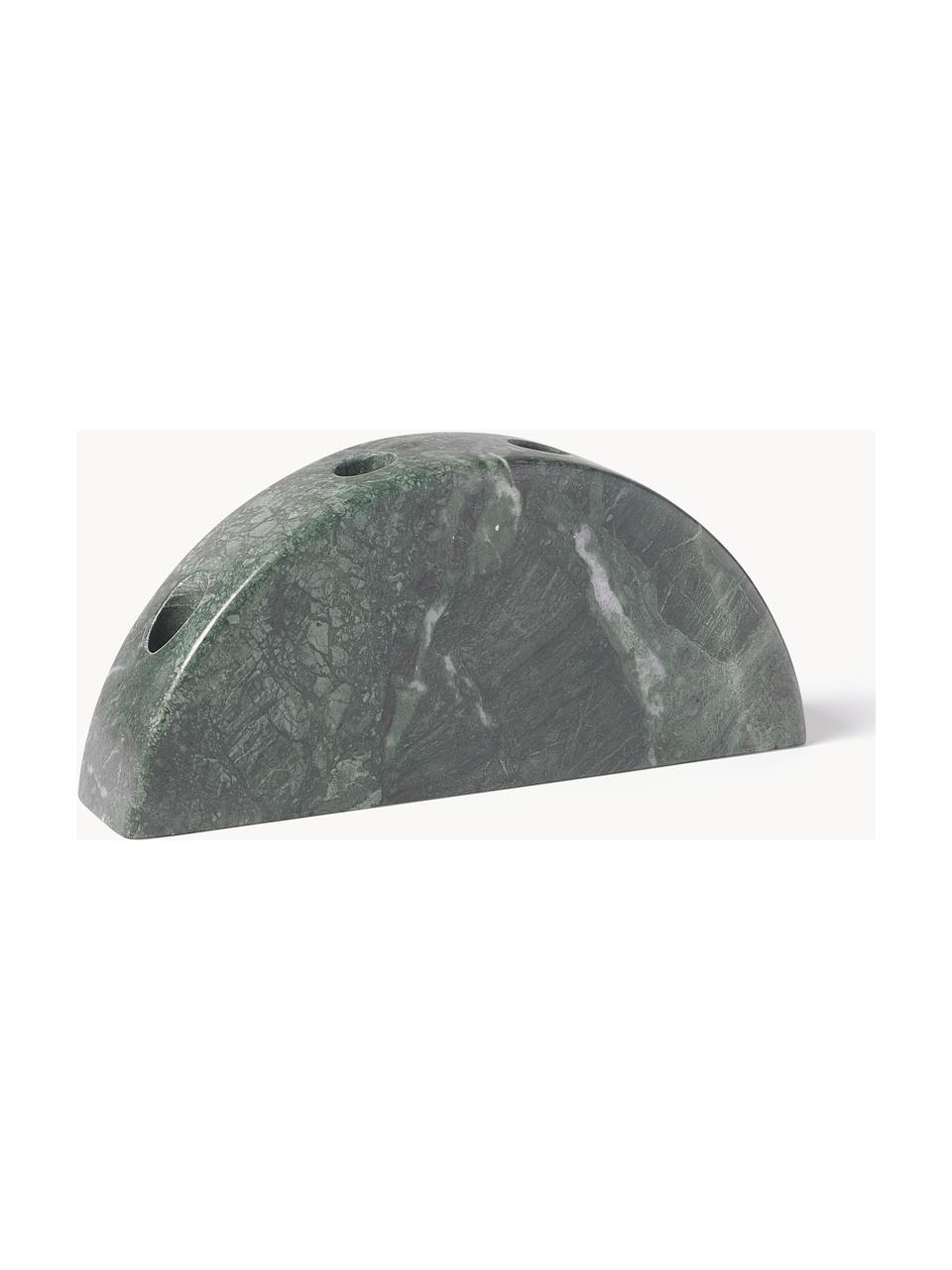 Świecznik z marmuru Como, Marmur, Zielony, marmurowy, S 28 x W 12 cm