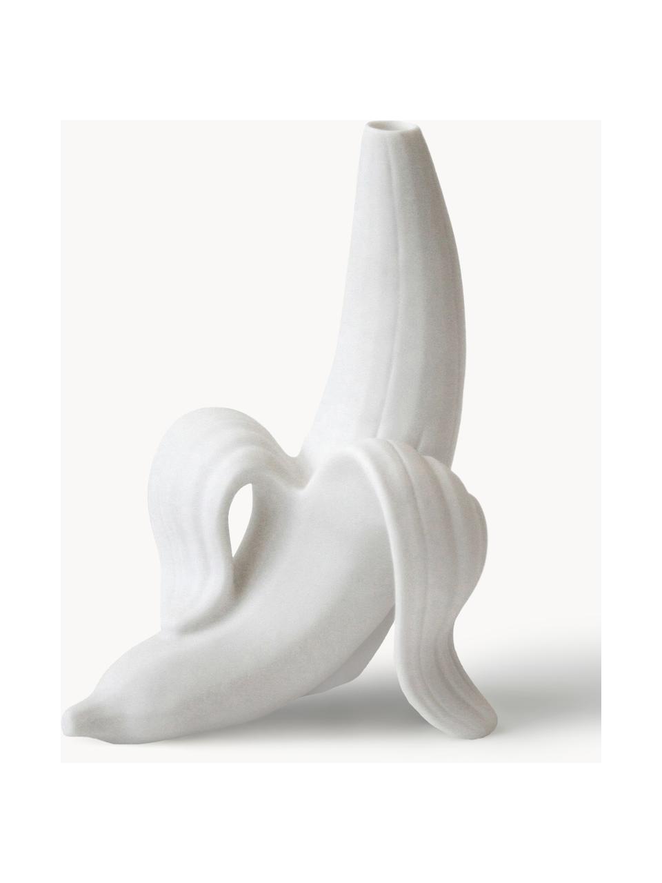 Designová váza z porcelánu Banana Joe, V 15 cm, Porcelán, Matná bílá, Ø 13 cm, V 15 cm