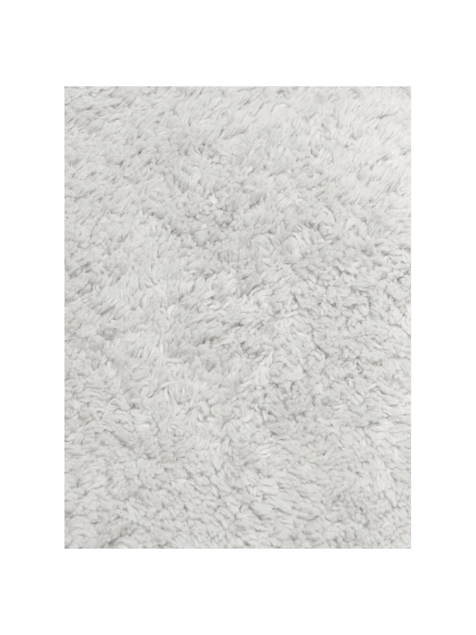 Alfombra redonda artesanal de algodón Plain, Gris, blanco, Ø 110 cm (Tamaño S)