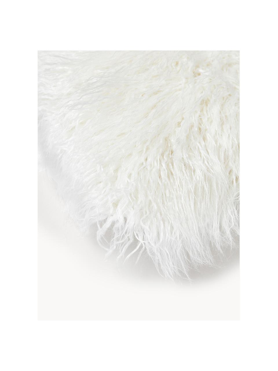 Obliečka na vankúš z umelej kožušiny Morten, huňatá, Lomená biela, Š 40 x D 40 cm