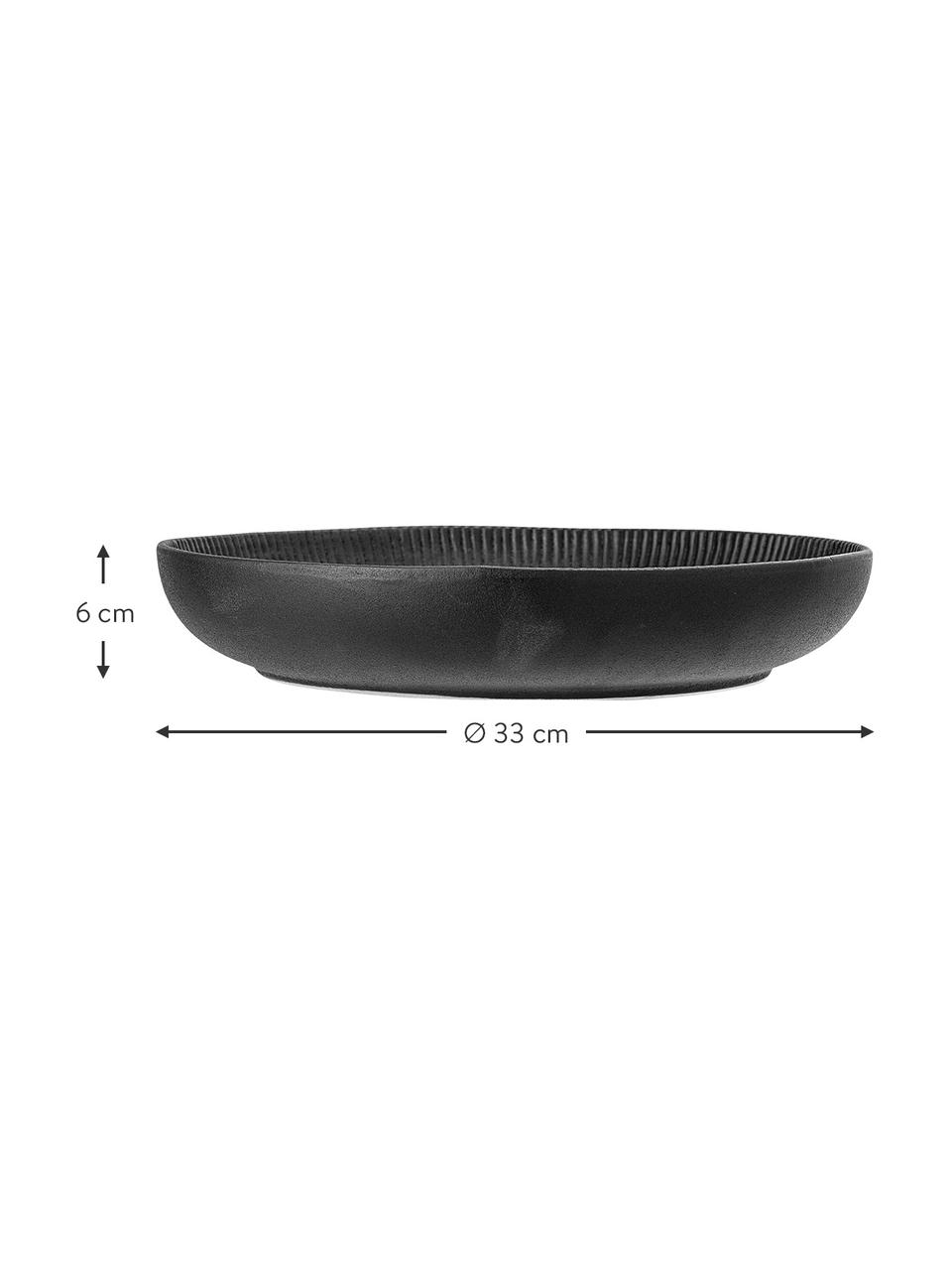 Saladier Neri, Grès cérame, Noir, Ø 33 x haut. 6 cm