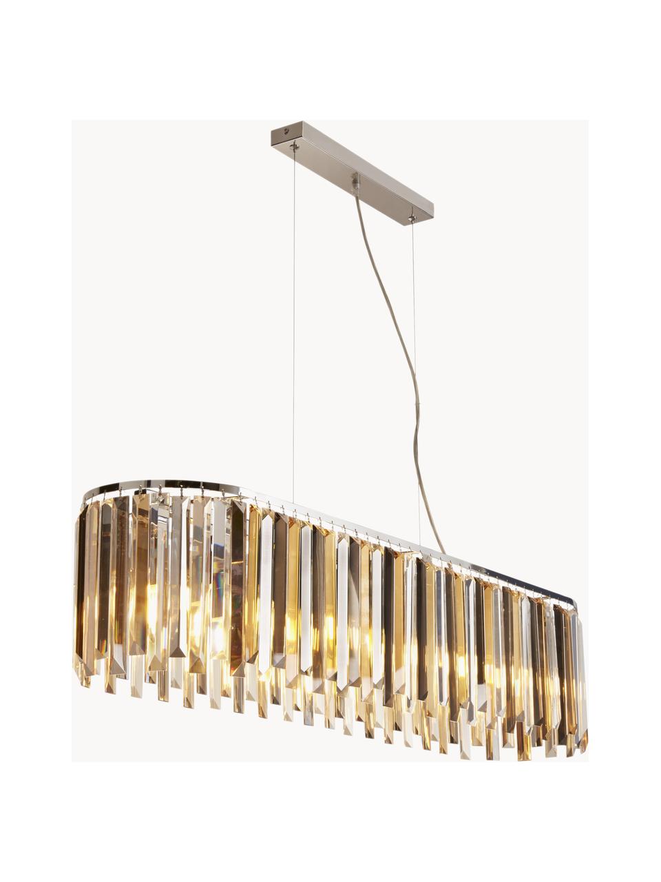 Grote design hanglamp Clarissa, Lampenkap: glas, Zilverkleurig- en goudkleurig, B 100 x H 25 cm