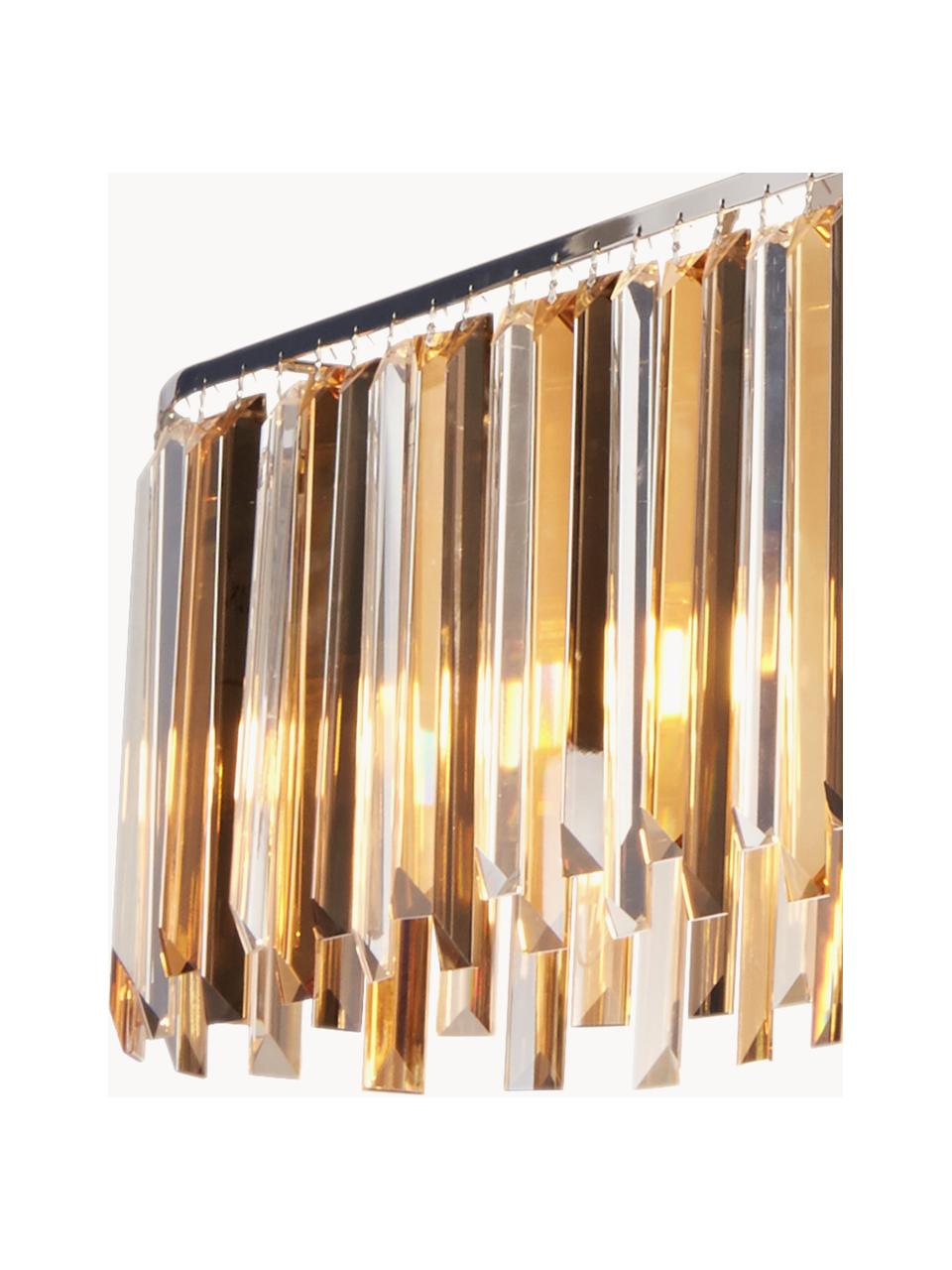 Grosse Design Pendelleuchte Clarissa, Lampenschirm: Glas, Baldachin: Stahl, beschichtet, Silber- und Goldfarben, B 100 x H 25 cm