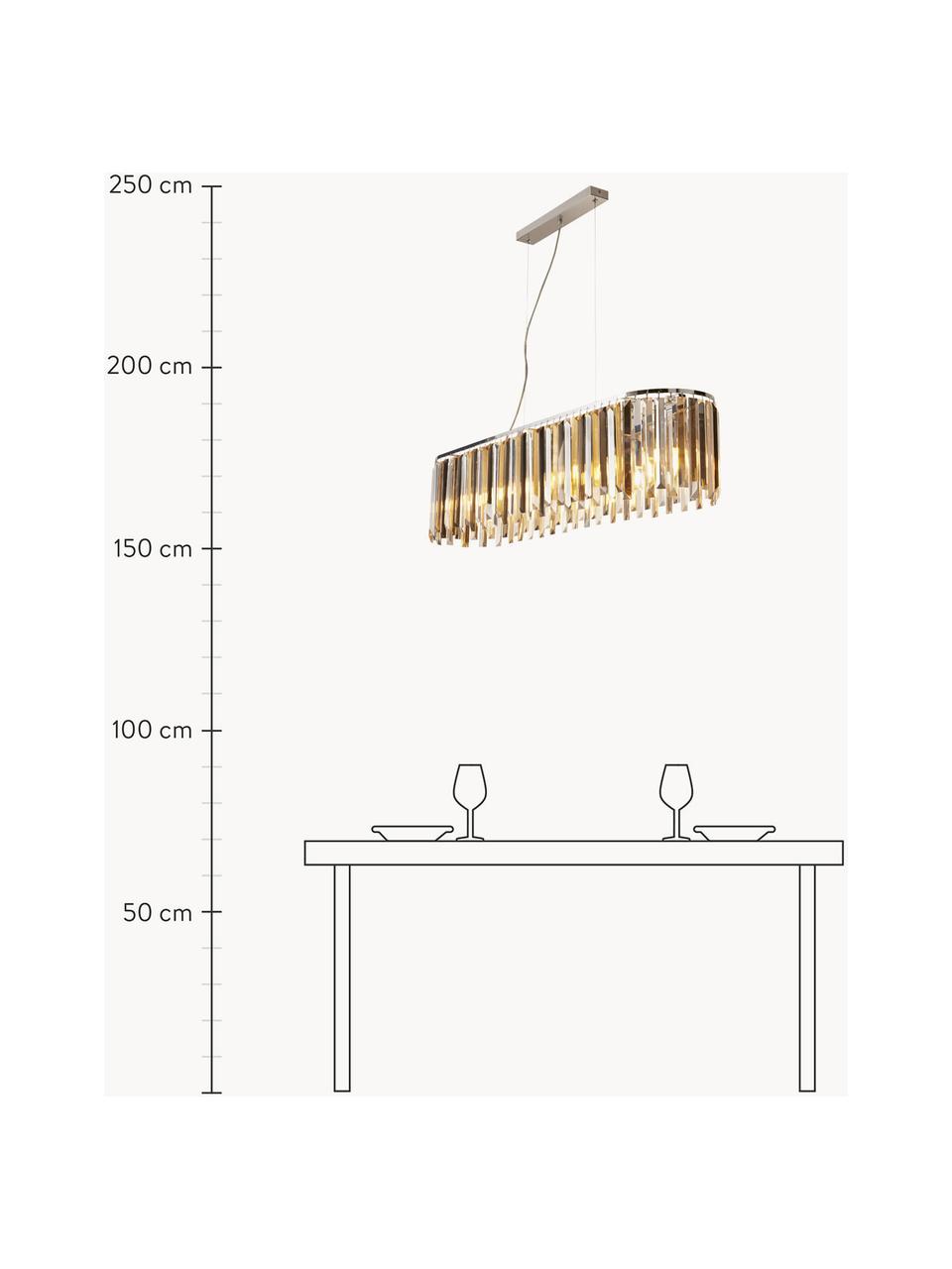 Grote design hanglamp Clarissa, Lampenkap: glas, Zilverkleurig- en goudkleurig, B 100 x H 25 cm