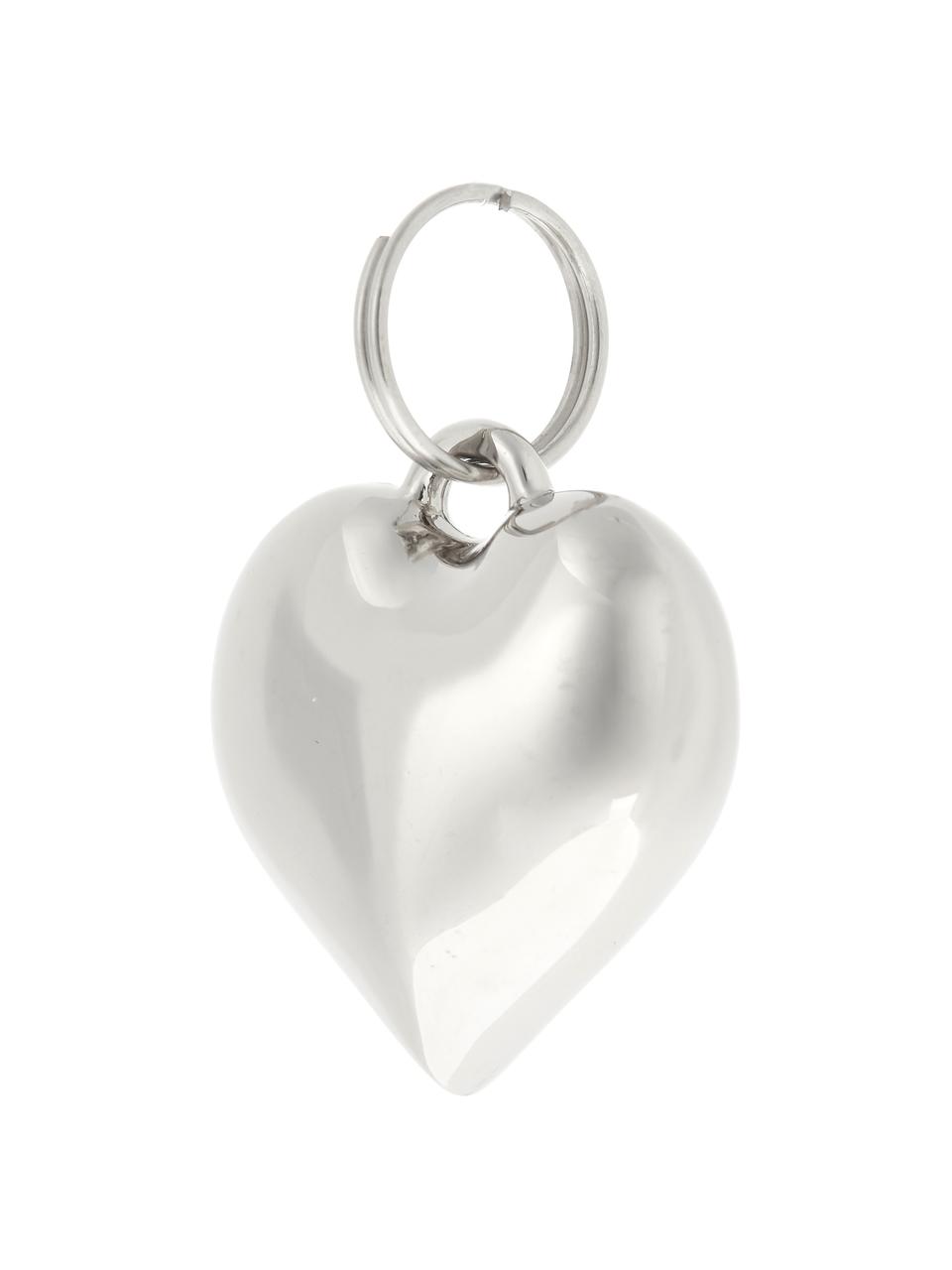 Zawieszka prezentowa Charm Heart, 6 szt., Metal, Odcienie srebrnego, Ø 2  x W 3 cm