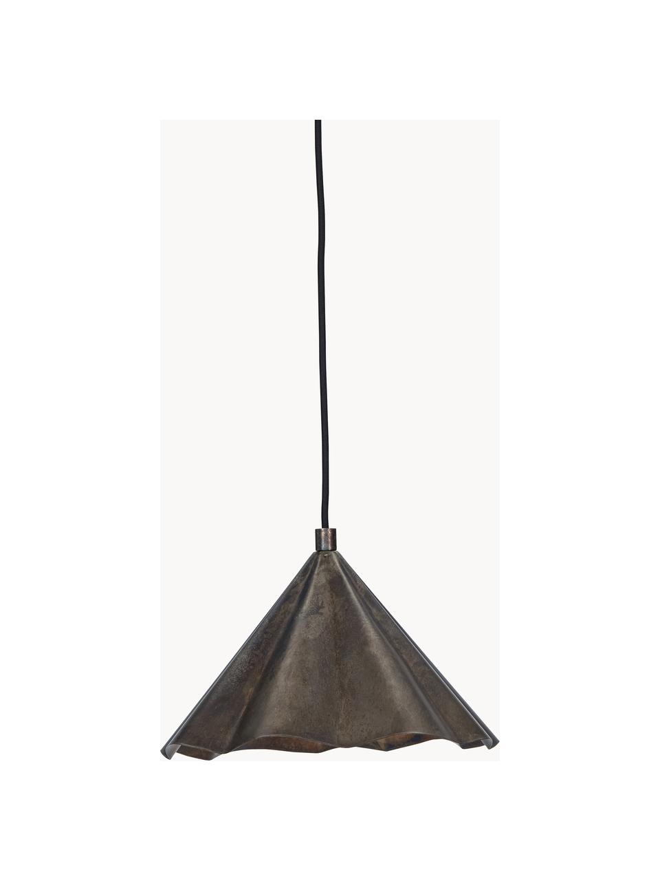 Lampada a sospensione piccola fatta a mano Flola, Paralume: ferro rivestito, Marrone con finitura antica, Ø 30 x Alt. 18 cm