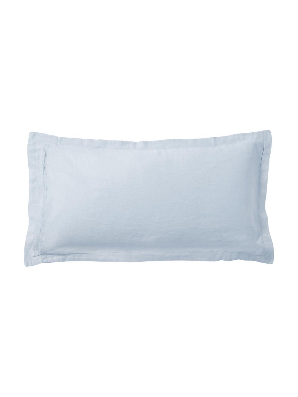 Poszewka na poduszkę z lnu z efektem sprania Nature, 2 szt., Jasny niebieski, S 40 x D 80 cm