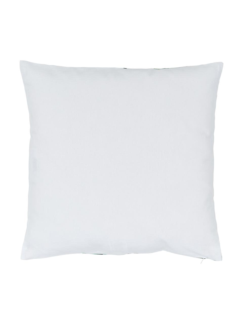 Baumwoll-Kissenhülle Shade mit Blättermotiven, 100% Baumwolle, Grün, Weiß, B 45 x L 45 cm