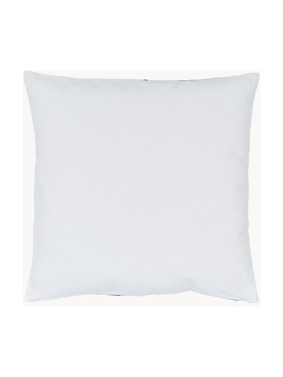 Housse de coussin 45x45 monstera Shade, 100 % coton, Vert, blanc, larg. 45 x long. 45 cm