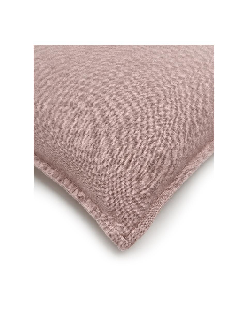 Housse de coussin lin vieux rose Lanya, 100 % pur lin, Vieux rose, larg. 30 x long. 50 cm