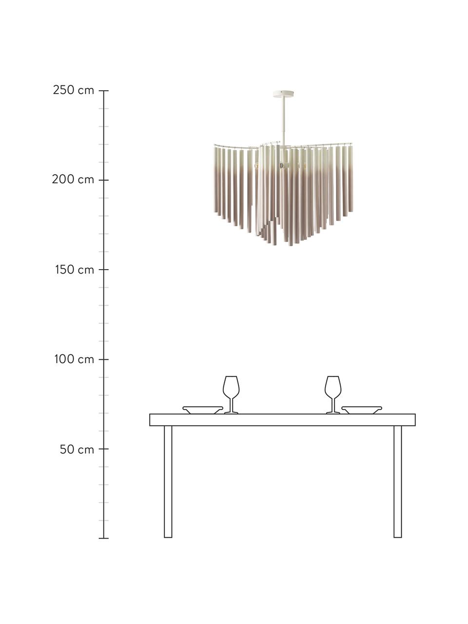 Lampa wisząca Coralie, Biały, beżowy, Ø 12 x W 87 cm