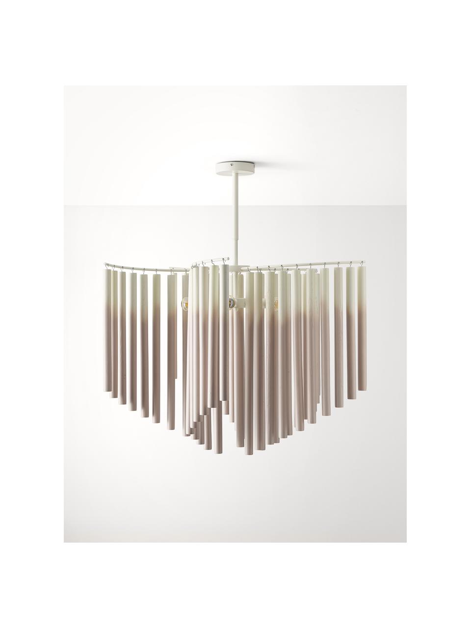 Grand plafonnier design Coralie, Blanc, beige, larg. 80 x haut. 87 cm
