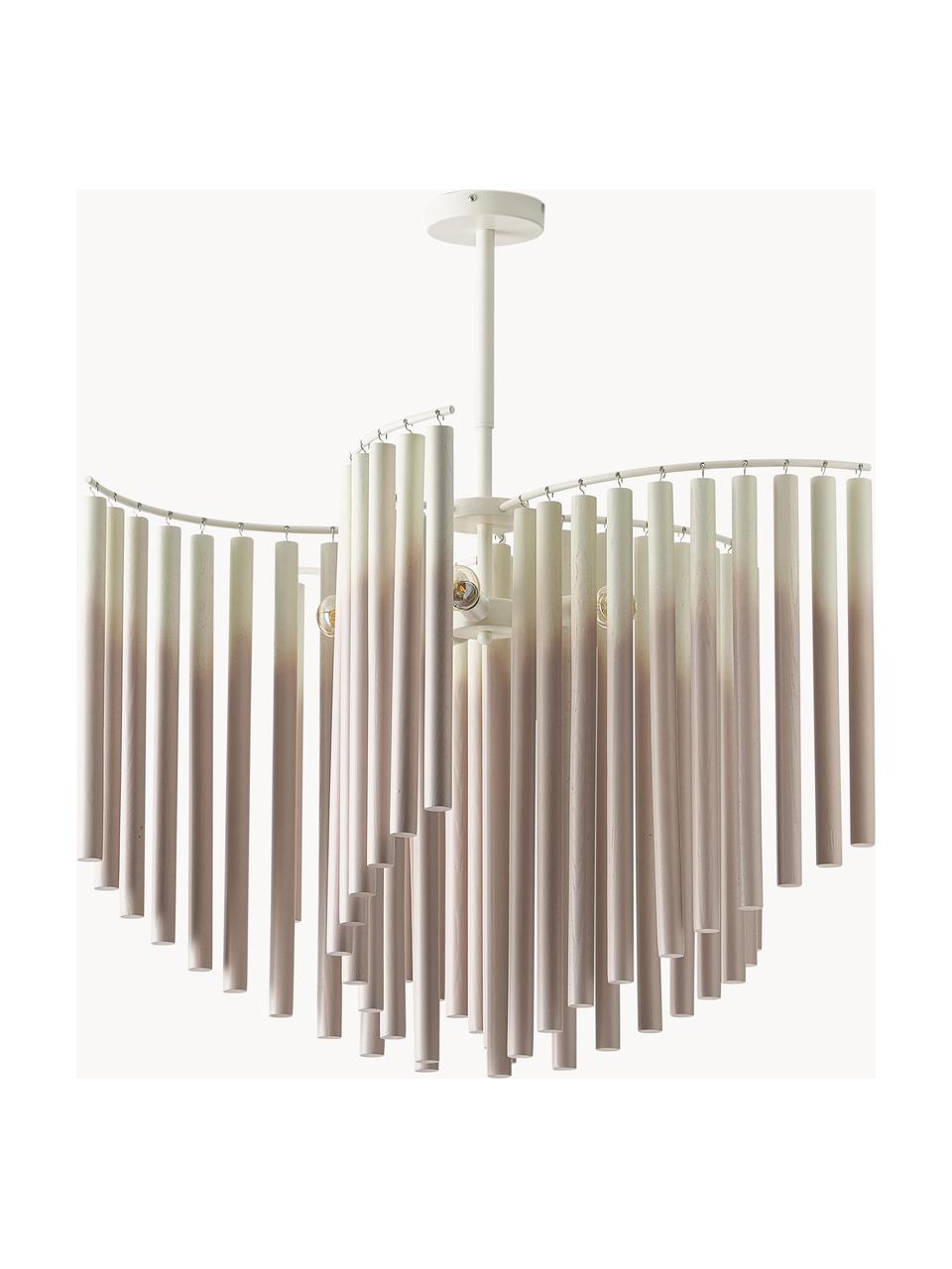 Veľká dizajnová závesná lampa Coralie, Biela, béžová, Š 80 cm x V 87 cm