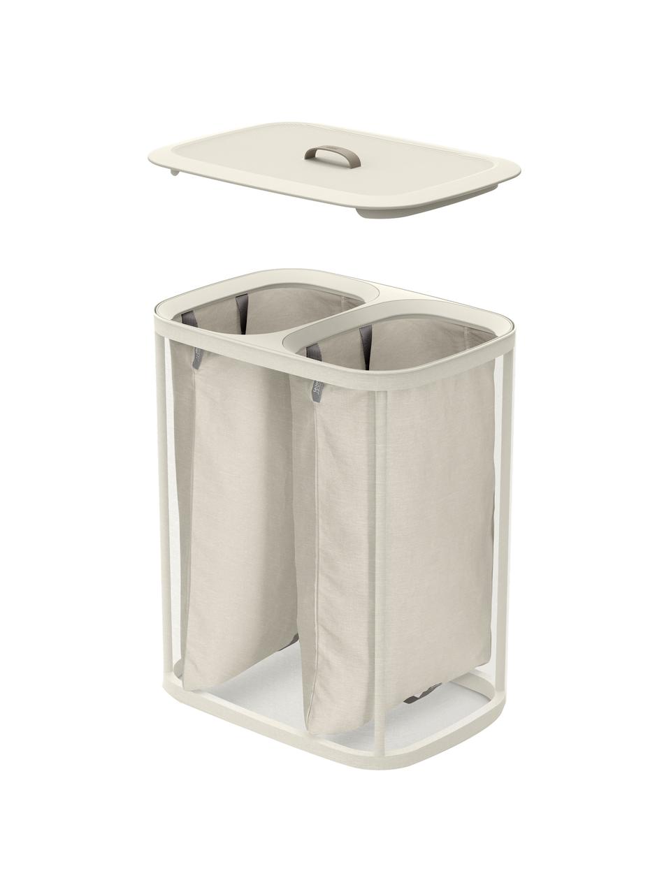 Cesta de ropa Tota, 2x45 L, Cesta: algodón, Beige claro, An 56 x Al 71 cm
