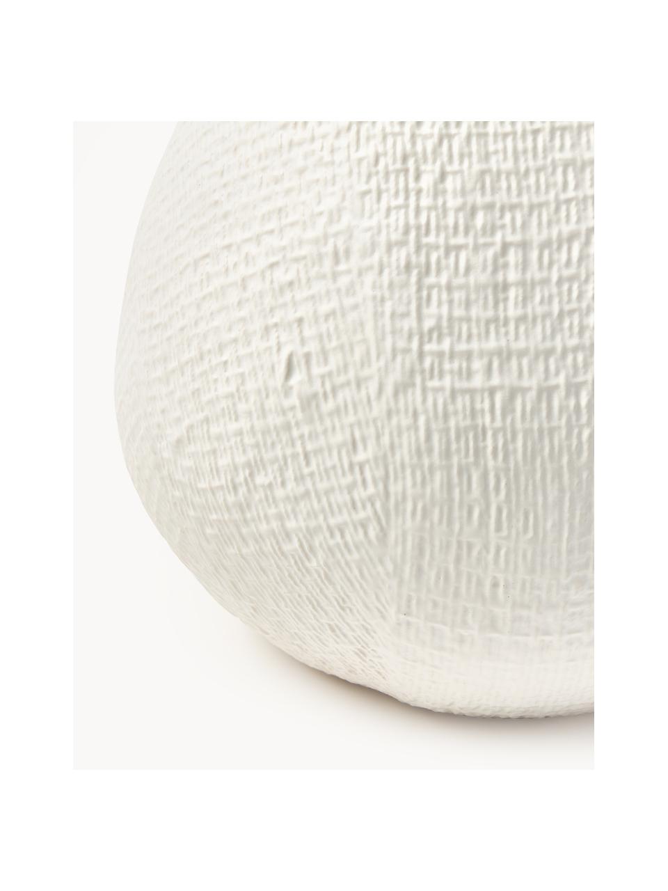 Jarrón artesanal grande Wendy, 24 cm, Cerámica, Blanco crema, Ø 23 x Al 24 cm