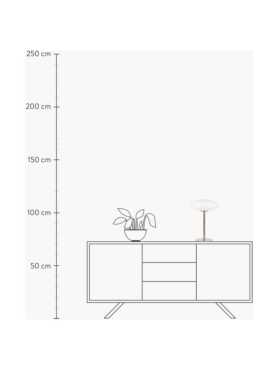 Lampada da tavolo Locus, Paralume: vetro, Struttura: acciaio spazzolato, Bianco crema, argentato, Ø 29 x Alt. 40 cm