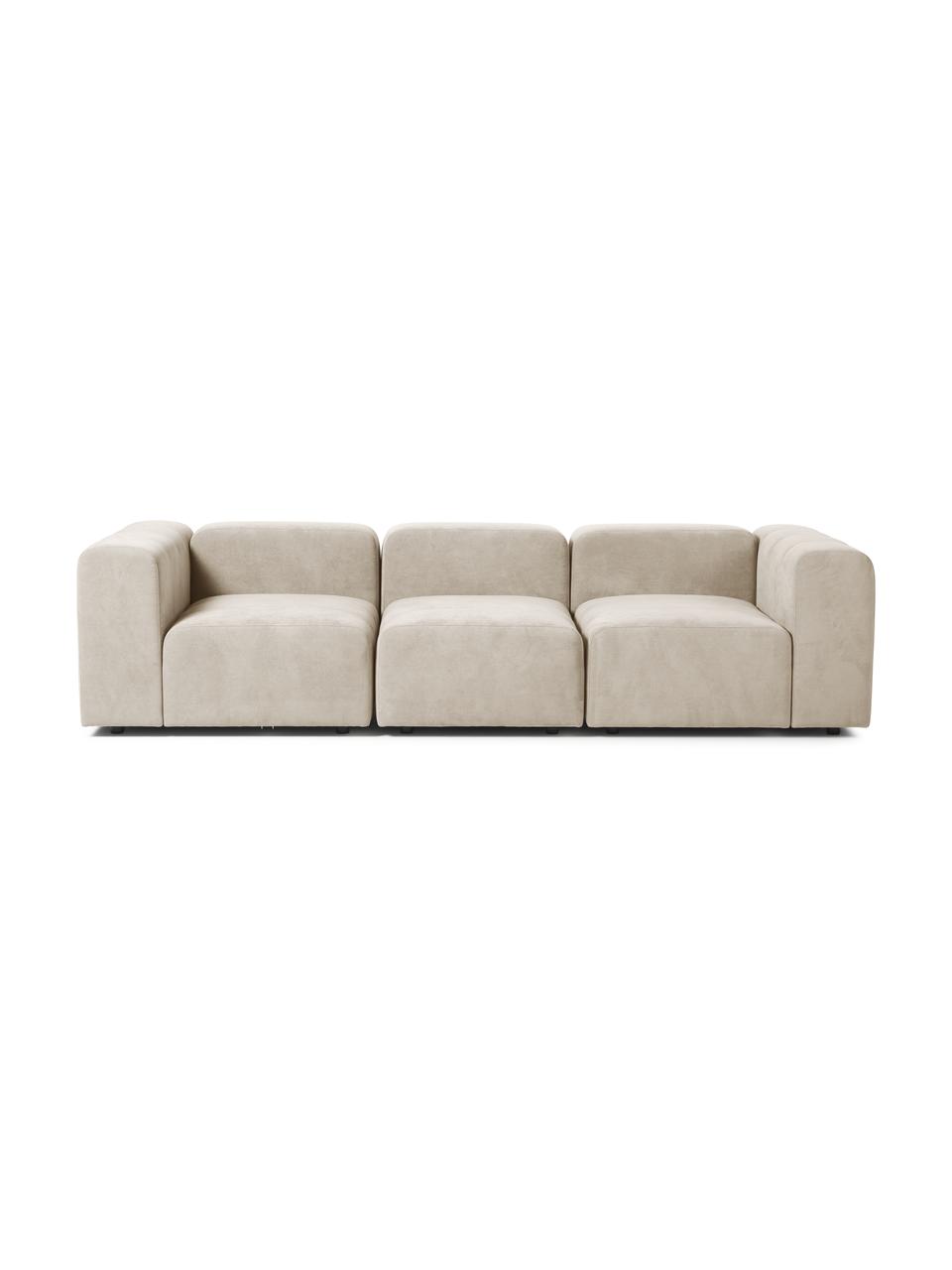 Sofa modułowa Lena (4-osobowa), Tapicerka: tkanina (88% poliester, 1, Stelaż: drewno sosnowe, sklejka, , Nogi: tworzywo sztuczne, Beżowa tkanina, S 200 x W 85 cm