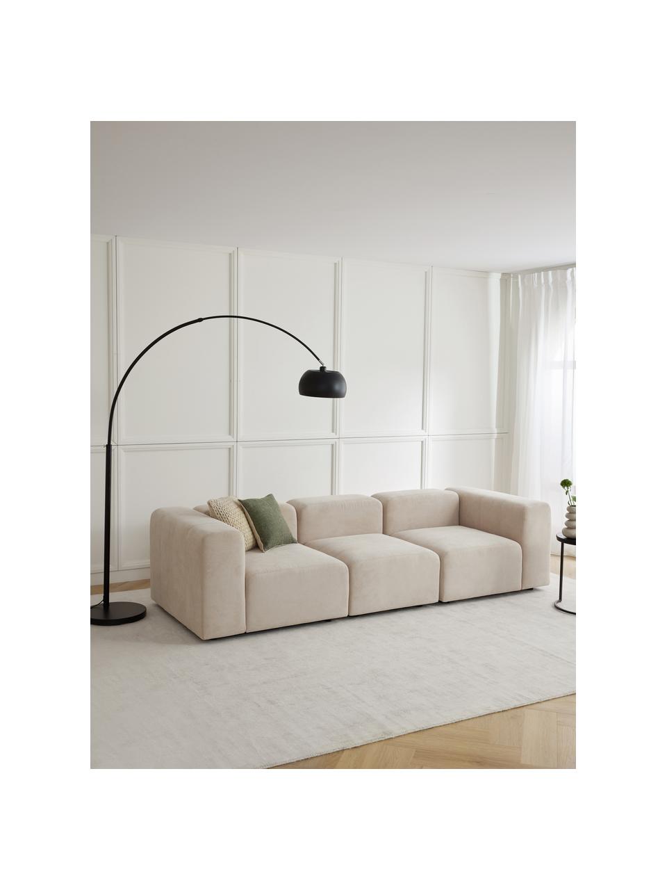 Modulares Sofa Lena (4-Sitzer), Bezug: Webstoff (88% Polyester, , Gestell: Kiefernholz, Schichtholz,, Webstoff Hellbeige, B 284 x T 106 cm