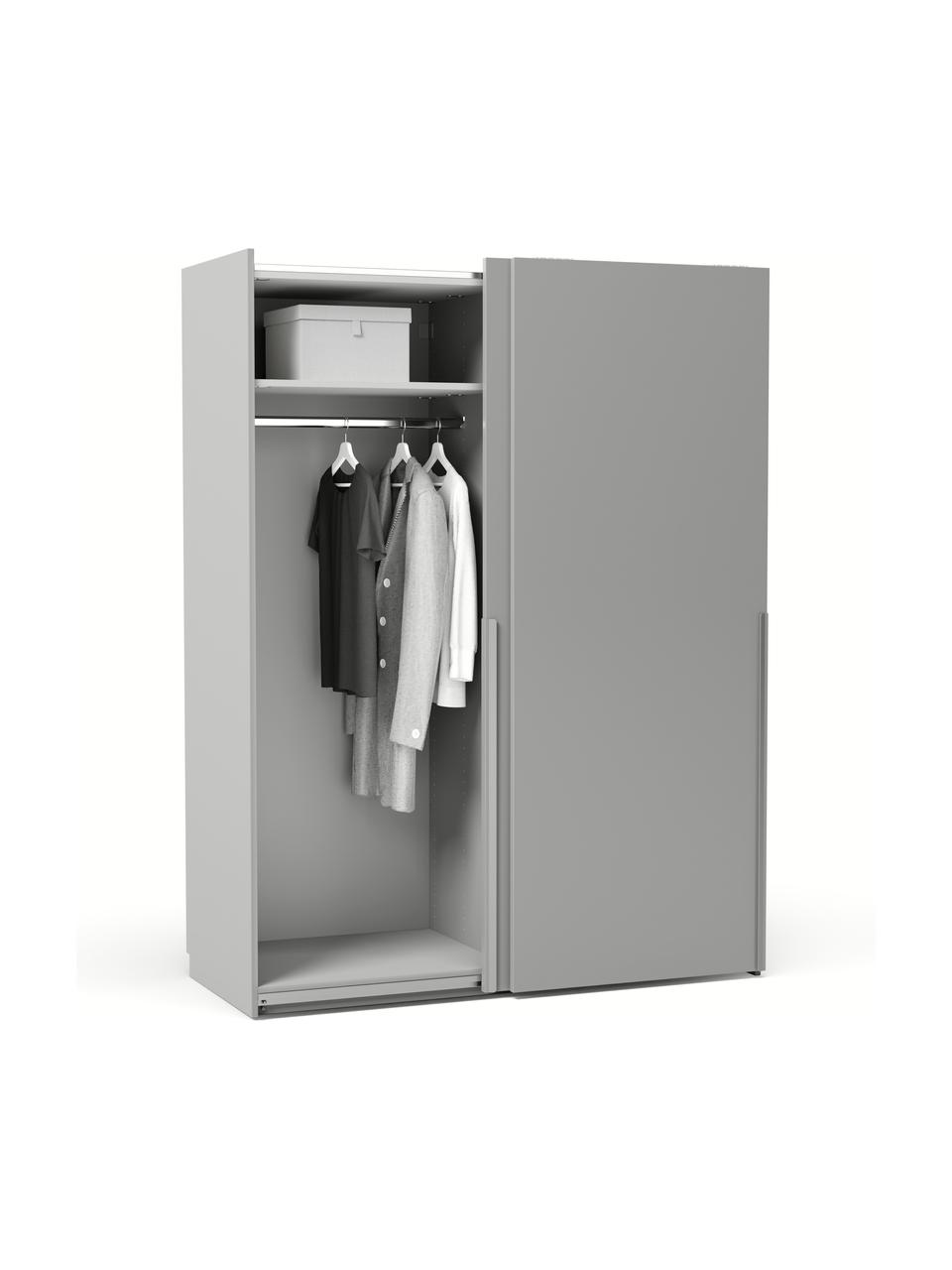 Modularer Schwebetürenschrank Leon, 150 cm Breite, mehrere Varianten, Korpus: Spanplatte, FSC-zertifizi, Grau, Basic Interior, B 150 x H 200 cm